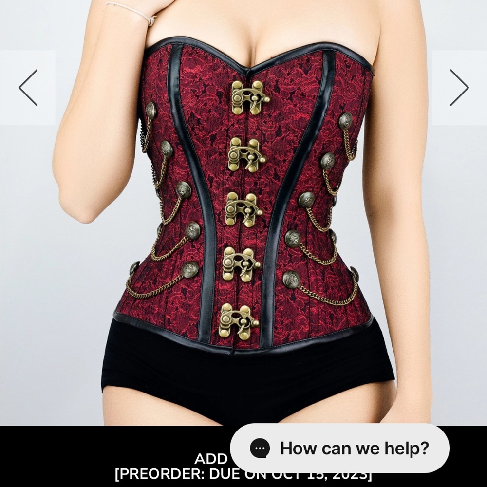 Corset Story: Steampunk Red Corset with Chains